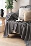 Black Cotton Decorative Sofa Cover 170x230 Size Optimal Anti-Slip Design - 2