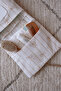 100% Cotton Muslin Wet Wipes & Cloth Bag - Ribbon / Beige - 5