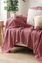 Claret Red Cotton Decorative Sofa Cover 170x230 Size Optimal Anti-Slip Design - 2