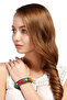 Colorful Stone Cast Metal Handcuffs Model Women's Bracelet - 2