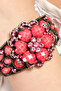 Colorful Stone Cast Metal Handcuffs Model Women's Bracelet - 3