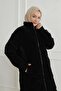 Coat with Ribbed Sleeves and Quilted Detail - Black 24Kt726 - 7