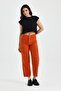We-The Stitching Detail High Waist Thin Ribbed Baggy Velvet Pants-26 - Tile - 4