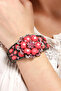 Colorful Stone Cast Metal Handcuffs Model Women's Bracelet - 4