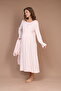 Women's Ecru Flounced Special Design Full Length 100% Cotton Maternity Nightgown Set of 2 - 6