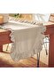 Stone Color Frilly Runner, Velvet Textured 40X110, Worry-Free Runner