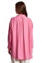 Women's Pink Solid Sleeve Folded Ayrobin Linen Long Sleeve Shirt - 4