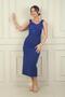 Women's Thick Strap Lined Top Satin Crepe Chanel Long Dress Slim Fit