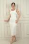 Women's Thick Strap Lined Top Satin Crepe Chanel Long Dress Slim Fit - 2