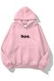 Unisex Oversize Sweatshirt Hoodie Satranç Think Printed Pink – Hooded, Kangaroo Pocket, 3 Threads - 2