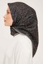 Nostalgia Series Silk Twill Scarf 9013D-09 Geometric Pattern Black-White - 4