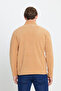 Men's Caramel Anti-pilling Non-Pilling Standard Fit Stand-up Collar Cold-Proof Fleece Sweatshirt - 5