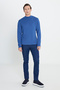 Men's Indigo Non-Pilling Standard Fit Normal Cut Half Turtleneck Knitwear Sweater - 2