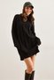 Women's Black Hair Braided Knitwear Tunic Dresselb- 19002312 - 3