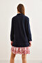Women's Navy Blue Red Garnished Thessaloniki Dresselb-19000965 - 6