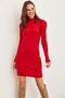 Women's Red Half Fisherman Princess Sleeve Raster Mini Dresselb- 19002006 - 3