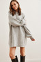 Women Gray Crew Neck Balloon Sleeve Soft Textured Knitwear Tunic Dresselb- 19001802 - 6