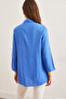 Women's Cobalt Blue Sleeve Fold Polka Dot Shirtgml- 19000348 - 2