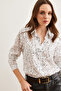 Women's White Black Semi Sheer Woven Shirtgml- 19001265 - 3