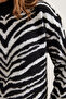 Women's Black Soft Textured Zebra Sweaterkzk- 19000899 - 7