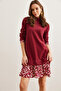 Women's Burgundy Garnished Thessaloniki Dresselb-19000965 - 2