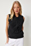 Women's Black Bow Knit Sweater Pf00083 - 3
