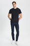 Unisex 5-Piece 100% Cotton Slim Fit Slim Fit Crew Neck Black T-Shirts Pack - 4