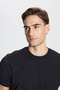 Unisex 5-Piece 100% Cotton Slim Fit Slim Fit Crew Neck Black T-Shirts Pack - 6