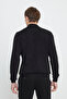 Non-Pilling Anti-Pilling Standard Fit Regular Cut Half Turtleneck Men's Black Knitwear Sweater - 7