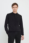 Non-Pilling Anti-Pilling Standard Fit Regular Cut Polo Collar Men's Black Knitwear Sweater