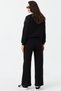 Women's Black Elastic Waist Palazzo Sweatpants Zm30 - 6