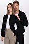 Slim Fit Long Sleeve Winter Lumber Double Plain Men's Black Shirt with Pocket Cover - 4