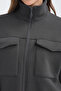 Women's Cotton with Fleece Inside with Pocket Crop Jacket-Cardigan - 3