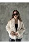 Premium Faux Fur Jacket Coat with Shawl Collar Lining - 2