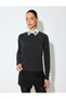 Women's Black Glitter Sweater - 3