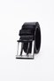 100% Genuine Men's Buffalo Leather Double Tongue Sports Men's Jeans Belt 4.5 cm Black - 3