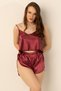 Satin Slit Thin Strap Shorts Set - 2