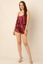 Satin Slit Thin Strap Shorts Set