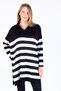 Black Striped Ribbed Knitwear Tunic 5335 - 2