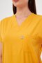 Mustard Black Lycra Unisex Medical Nurse and Doctor Uniform Apron Surgical Clothing Suit - 5