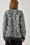 Women's Gray Leopard Patterned Shawl Knitwear Sweater 4597 60351279 - 4