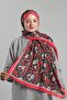 Red Patterned Shawl Cut Fiber Digital Printed Cottony Floral 202113_31