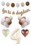 4 Years Old Birthday Retro Balloon Set Kraft Happy Birthday Banner Cream Age Balloon Sea Sand Coffee Balloon