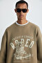 Ekko Men's Soft 3 Thread Organic Cotton Knitted Oversize Western Printed Mink Sweatshirt - 4