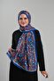 Cobalt Blue Patterned Shawl Cut Out Fiber Digital Printed Cotton Flower 202113 _24