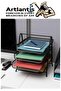 A4 File Organizer - 3-Pack Metal Document Rack with Mesh Trifold Movable Paper Tray - 5