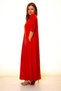 Women's Large Size Pocketed Orange Brick Color Long Dress A3-4041 - 6