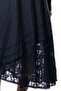 Long Sleeve Cross Tie Detailed Autumn and Winter Lace Asymmetrical Cut Long Combed Cotton Viscose Dress - 4