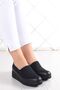 Rebecca Black Genuine Cowhide Leather Front Face Stretch Wedge Heeled Shoes 4 Cm. - 3