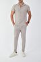 Men's Short Sleeve Slim Fit Slim Fit Shirt Collar Gray Shirt and Pipe Leg Pants Bottom Top Set - 5